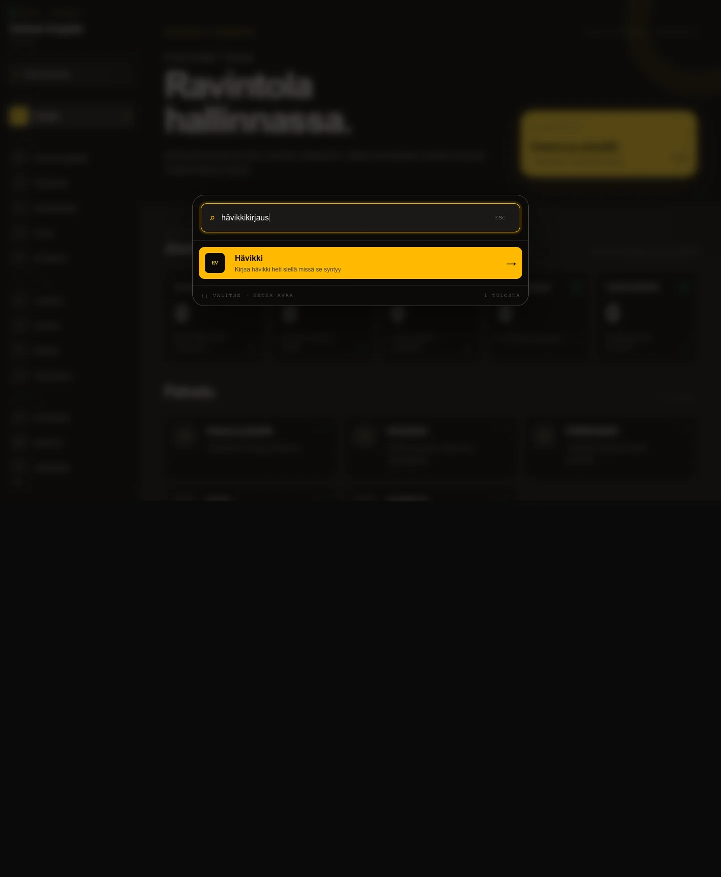 Väylän toimintohaku näyttää hävikkikirjauksen hakutuloksen.